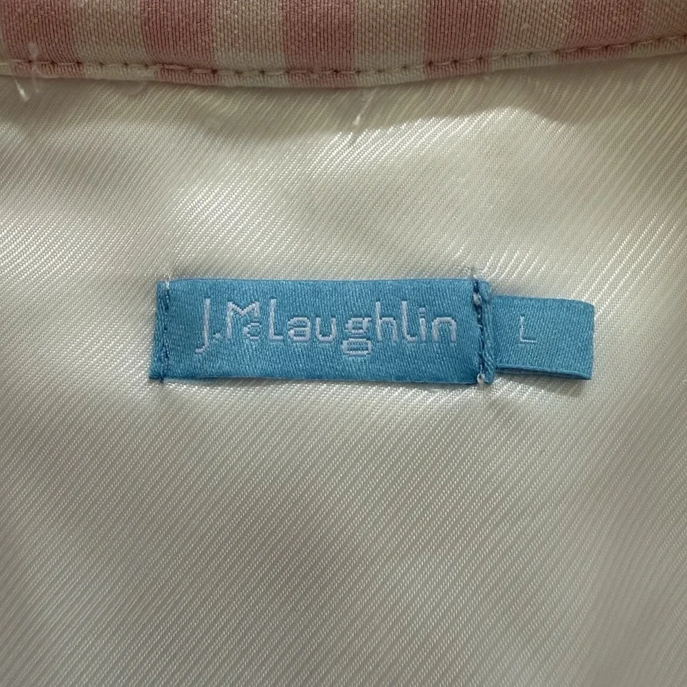 J McLaughlin Tyra‎ Coat Size Large Pink Gingham Trench Coat